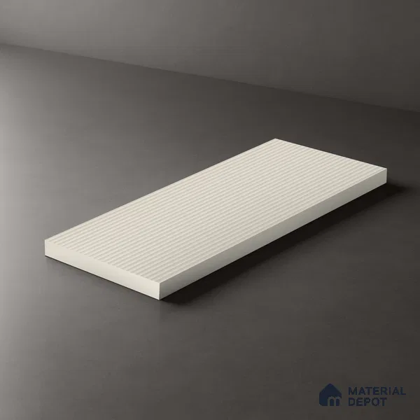 Pearly White Fluted Solid Color Look BB 506 8 ft x 4 ft Texture Finish Decorative Laminate - 1 mm | Suitable for TV Unit, Wardrobe, Kitchen Cabinets