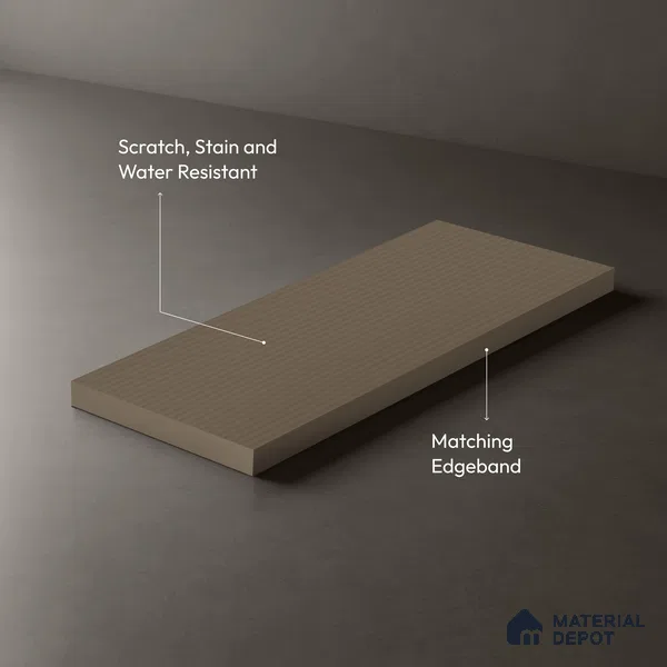 Dusty Petal Brown Fluted Solid Color Look BB 512 8 ft x 4 ft Texture Finish Decorative Laminate - 1 mm | Suitable for TV Unit, Wardrobe, Kitchen Cabinets