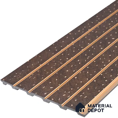 Nutmeg Brown Stone Look PN 07036 9.5 ft x 7.8 inch Charcoal Panel - 6 mm | Suitable for Feature Wall, TV Unit & Living Room | Width is Subjected to 5% Variation