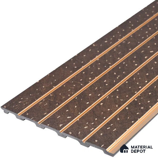 Nutmeg Brown Stone Look PN 07036 9.5 ft x 7.8 inch Charcoal Panel - 6 mm | Suitable for Feature Wall, TV Unit & Living Room | Width is Subjected to 5% Variation
