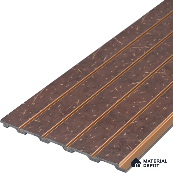 Cappucino Brown Stone Look PN 07037 9.5 ft x 7.8 inch Charcoal Panel - 6 mm | Suitable for Feature Wall, TV Unit & Living Room | Width is Subjected to 5% Variation