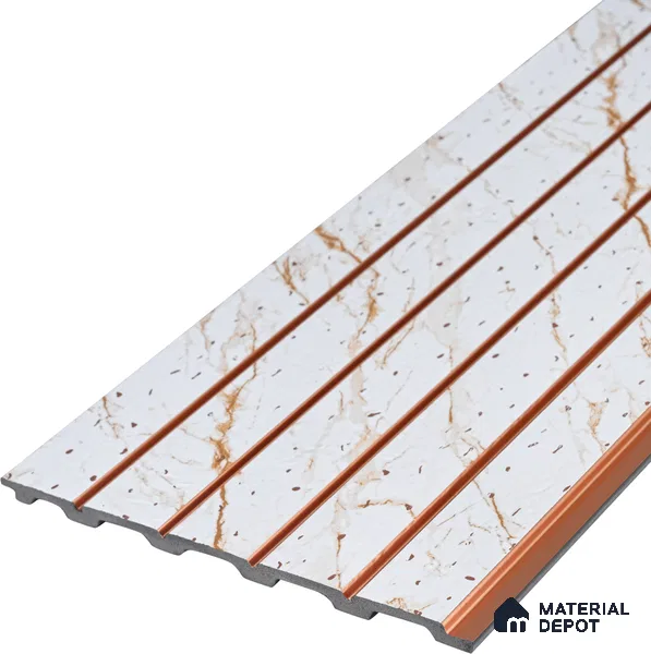 Dove Grey Marble Look PN 07039 9.5 ft x 7.8 inch Charcoal Panel - 6 mm | Suitable for Feature Wall, TV Unit & Living Room | Width is Subjected to 5% Variation