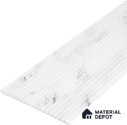 White Plain Colour Look Charcoal Louver/Panel 9.5 ft x 6 inch - 6 mm | Ideal for Feature Wall, Living Room, Bedroom, Home, TV Unit | PN 07118