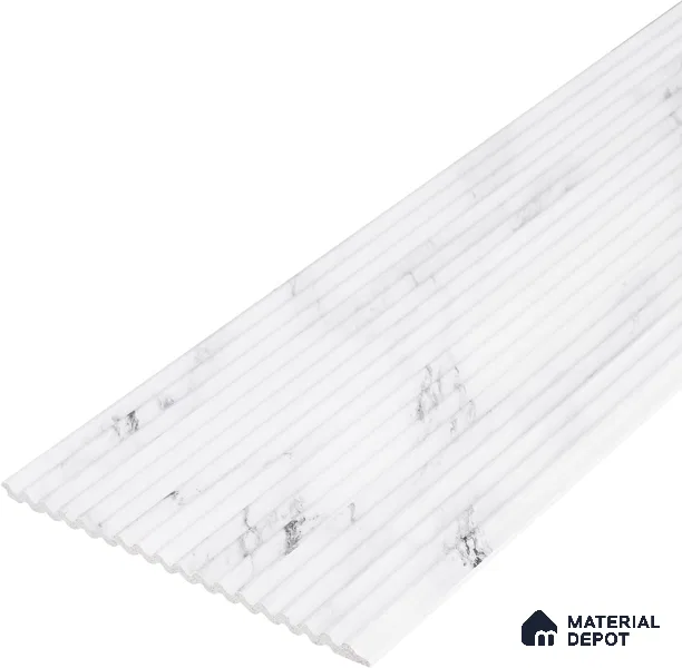 White Plain Colour Look Charcoal Louver/Panel 9.5 ft x 6 inch - 6 mm | Ideal for Feature Wall, Living Room, Bedroom, Home, TV Unit | PN 07118