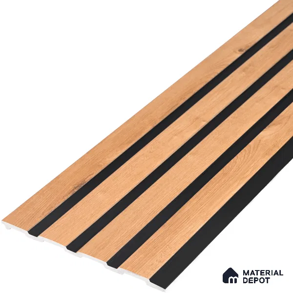 Brown Wooden Look Charcoal Louver/Panel 9.5 ft x 6 inch - 6 mm | Ideal for Feature Wall, Living Room, Bedroom, Home, TV Unit | PN 07127