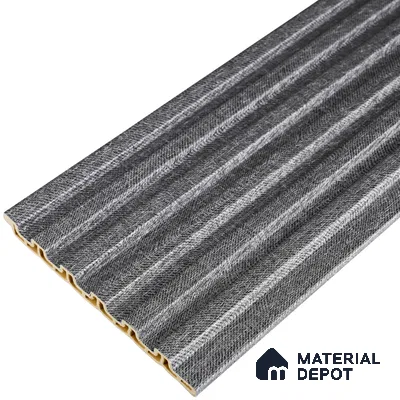 Cloud Grey Fabric Look PN 07153 9.5 ft x 4.7 inch Charcoal Panel - 11 mm | Suitable for Feature Wall, TV Unit & Living Room | Width is Subjected to 5% Variation