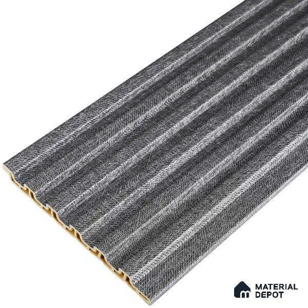 Cloud Grey Fabric Look PN 07153 9.5 ft x 4.7 inch Charcoal Panel - 11 mm | Suitable for Feature Wall, TV Unit & Living Room | Width is Subjected to 5% Variation
