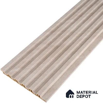 Beige Stone Look Charcoal Louver/Panel 9.5 ft x 4.7 inch - 11 mm | Ideal for Feature Wall, Living Room, Bedroom, Home, TV Unit | PN 07154