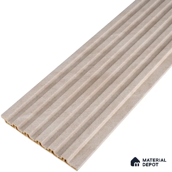 Beige Stone Look Charcoal Louver/Panel 9.5 ft x 4.7 inch - 11 mm | Ideal for Feature Wall, Living Room, Bedroom, Home, TV Unit | PN 07154