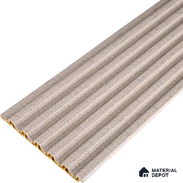 Cappuccino Beige Fabric Look PN 07155 9.5 ft x 4.7 inch Charcoal Panel - 11 mm | Suitable for Feature Wall, TV Unit & Living Room | Width is Subjected to 5% Variation