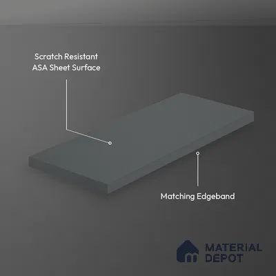 Dark Grey Solid Colors Look LM 26011 8 ft x 4 ft Matte Finish ASA Laminate - 1 mm