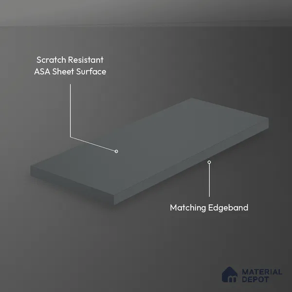 Dark Grey Solid Colors Look LM 26011 8 ft x 4 ft Matte Finish ASA Laminate - 1 mm
