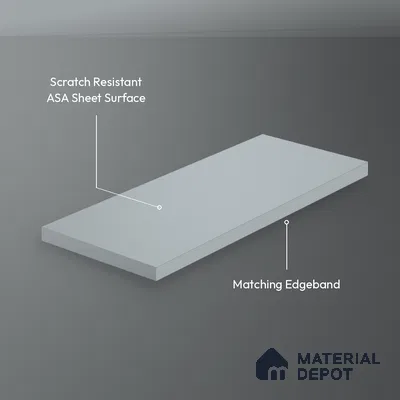 Cement Grey Solid Colors Look LM 26013 8 ft x 4 ft Matte Finish ASA Laminate - 1 mm