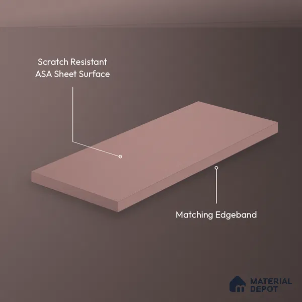 Mocha Brown Solid Colors Look LM 26018 8 ft x 4 ft Matte Finish ASA Laminate - 1 mm