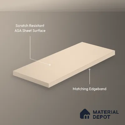 Taupe Beige Solid Colors Look LM 26021 8 ft x 4 ft Matte Finish ASA Laminate - 1 mm