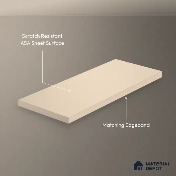 Taupe Beige Solid Colors Look LM 26021 8 ft x 4 ft Matte Finish ASA Laminate - 1 mm