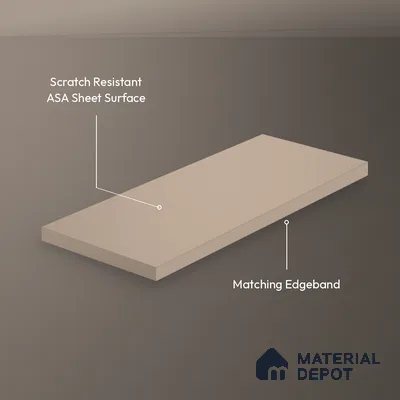 Cappuccino Beige Solid Colors Look LM 26022 8 ft x 4 ft Matte Finish ASA Laminate - 1 mm