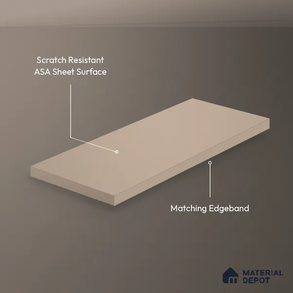 Cappuccino Beige Solid Colors Look LM 26022 8 ft x 4 ft Matte Finish ASA Laminate - 1 mm