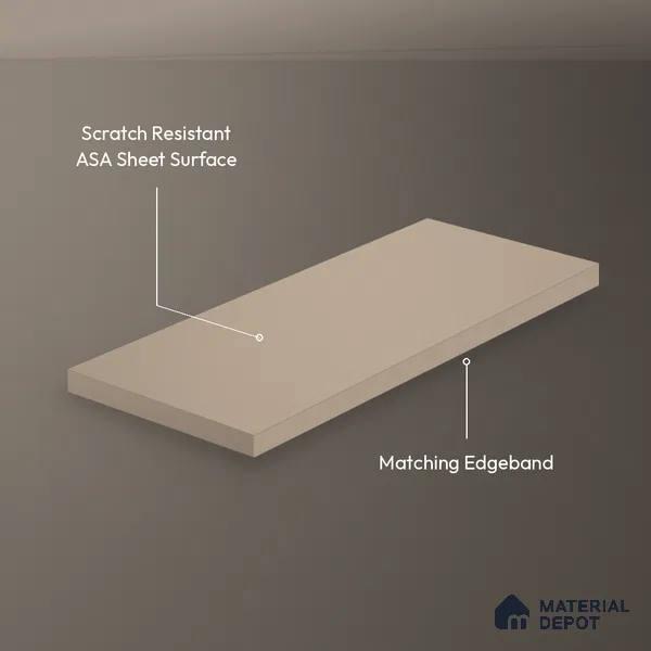 Cappuccino Beige Solid Colors Look LM 26031 8 ft x 4 ft Matte Finish ASA Laminate - 1 mm
