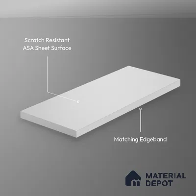 Dove Grey Solid Colors Look LM 26032 8 ft x 4 ft Matte Finish ASA Laminate - 1 mm