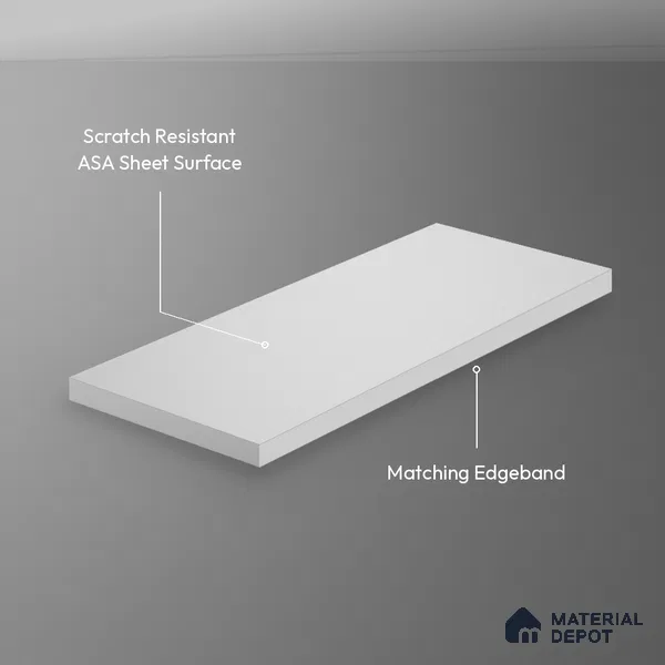 Dove Grey Solid Colors Look LM 26032 8 ft x 4 ft Matte Finish ASA Laminate - 1 mm