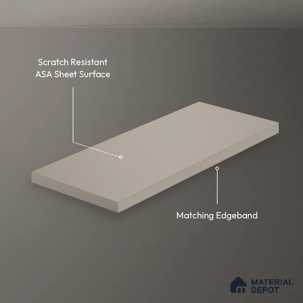 Cappuccino Beige Solid Colors Look LM 26033 8 ft x 4 ft Matte Finish ASA Laminate - 1 mm