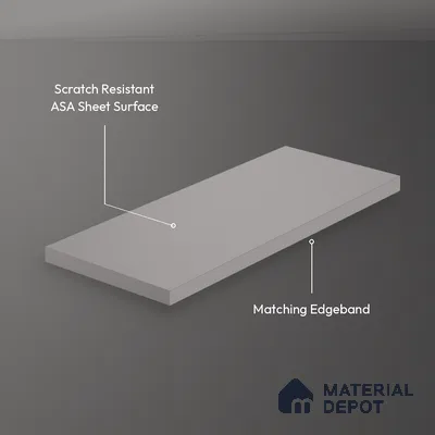 Cloud Grey Solid Colors Look LM 26034 8 ft x 4 ft Matte Finish ASA Laminate - 1 mm