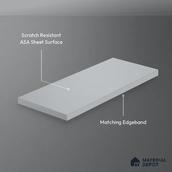 Cement Grey Solid Colors Look LM 26035 8 ft x 4 ft Matte Finish ASA Laminate - 1 mm