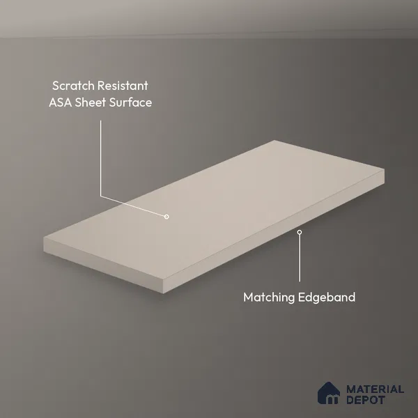 Cappuccino Beige Solid Colors Look LM 26036 8 ft x 4 ft Matte Finish ASA Laminate - 1 mm