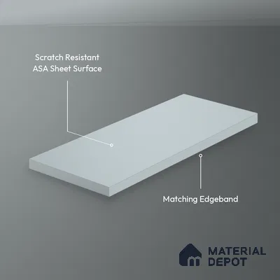 Light Grey Solid Colors Look LM 26038 8 ft x 4 ft Matte Finish ASA Laminate - 1 mm