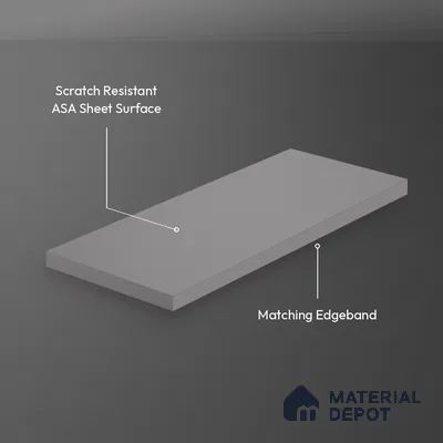 Stone Grey Solid Colors Look LM 26039 8 ft x 4 ft Matte Finish ASA Laminate - 1 mm