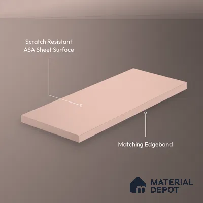 Blush Pink Solid Colors Look LM 26040 8 ft x 4 ft Matte Finish ASA Laminate - 1 mm