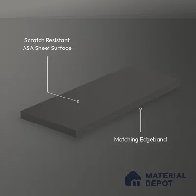 Graphite Grey Solid Colors Look LM 26041 8 ft x 4 ft Matte Finish ASA Laminate - 1 mm