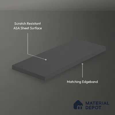 Graphite Grey Solid Colors Look LM 26042 8 ft x 4 ft Matte Finish ASA Laminate - 1 mm