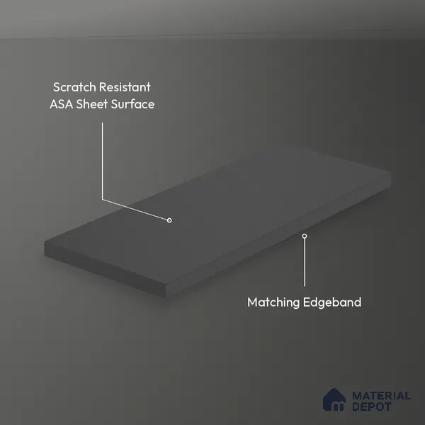 Graphite Grey Solid Colors Look LM 26042 8 ft x 4 ft Matte Finish ASA Laminate - 1 mm