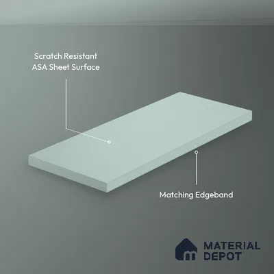 Grey Green Solid Colors Look LM 26044 8 ft x 4 ft Matte Finish ASA Laminate - 1 mm