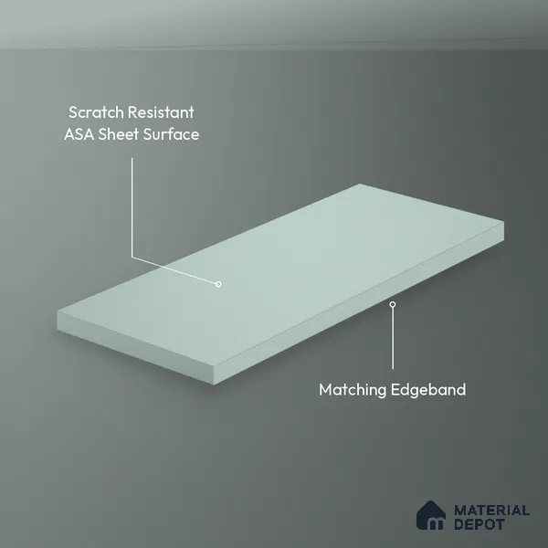 Grey Green Solid Colors Look LM 26044 8 ft x 4 ft Matte Finish ASA Laminate - 1 mm