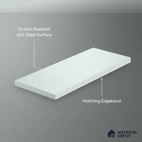 Seafoam Green Solid Colors Look LM 26046 8 ft x 4 ft Matte Finish ASA Laminate - 1 mm