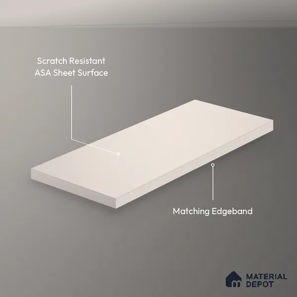 Almond Cream Solid Colors Look LM 26047 8 ft x 4 ft Matte Finish ASA Laminate - 1 mm