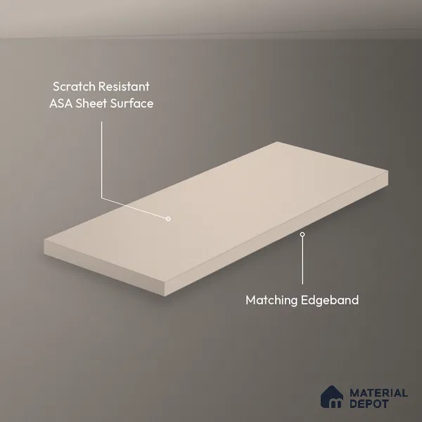 Cappuccino Beige Solid Colors Look LM 26048 8 ft x 4 ft Matte Finish ASA Laminate - 1 mm