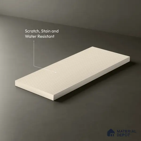 Warm White Beige Fluted Solid Color LM 01857 8 ft x 4 ft Matte Finish Decorative Laminate - 1 mm | Suitable for TV Unit,Wardrobe, Kitchen Cabinets