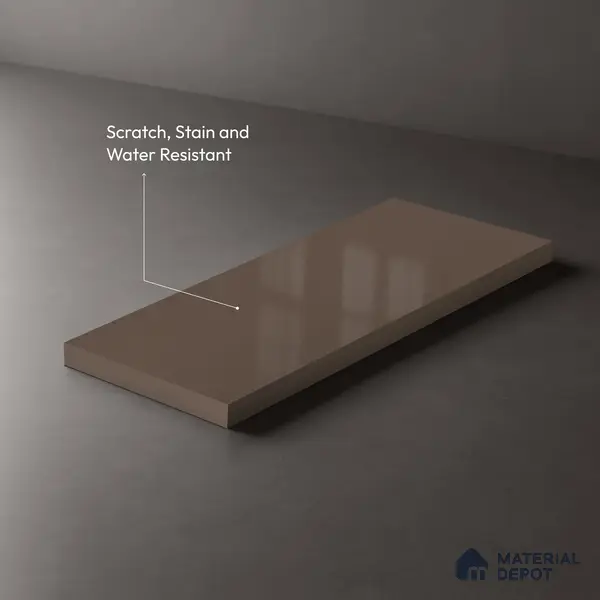 Cappuccino Brown Solid Colors Look LM 01933 8 ft x 4 ft Glossy Finish Decorative Laminate - 1 mm | Suitable for Living Room, Kitchen, Office