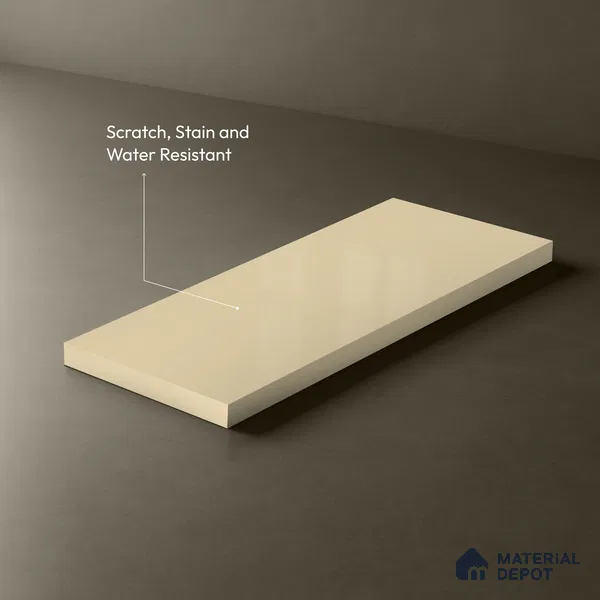 White Solid Colors Look LM 10864 8 ft x 4 ft Glossy Finish Decorative Laminate - 1 mm | Suitable for Living Room, Kitchen, Office