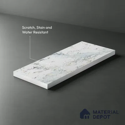 White Marble Look LM 10878 8 ft x 4 ft Texture Finish Decorative Laminate - 1 mm | Suitable for TV Unit, Wardrobe, Kitchen Cabinets