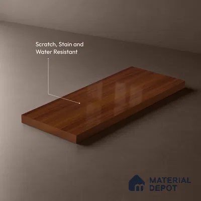 Wooden Look LM 10952 Red Teak 8 ft x 4 ft Glossy Finish Decorative Laminate - 1 mm | Suitable for TV Unit, Wardrobe, Kitchen Cabinets