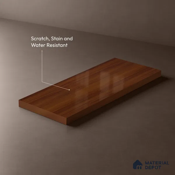 Wooden Look LM 10952 Red Teak 8 ft x 4 ft Glossy Finish Decorative Laminate - 1 mm | Suitable for TV Unit, Wardrobe, Kitchen Cabinets