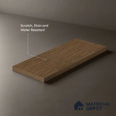 LM 10968 Snow Wood Brown 8 ft x 4 ft Suede Finish Decorative Laminate - 1 mm | Suitable for TV Unit, Wardrobe, Kitchen Cabinets