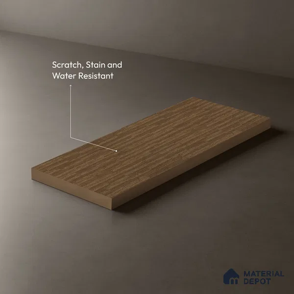 LM 10968 Snow Wood Brown 8 ft x 4 ft Suede Finish Decorative Laminate - 1 mm | Suitable for TV Unit, Wardrobe, Kitchen Cabinets