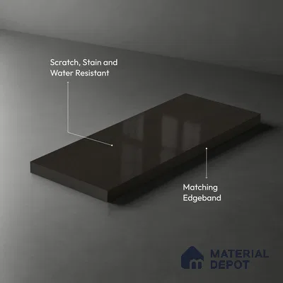 LM 19504 Cosmic Grey Sheen Shine High Gloss Finish 8 ft x 4 ft Decorative Laminate - 1 mm | Suitable for TV Unit, Wardrobe, Kitchen Cabinets