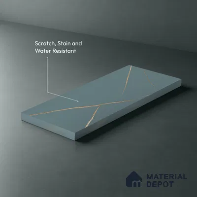 Blue Marble Look LM 20989 8 ft x 4 ft Matte Finish Decorative Laminate - 1 mm | Suitable for TV Unit, Wardrobe, Kitchen Cabinets